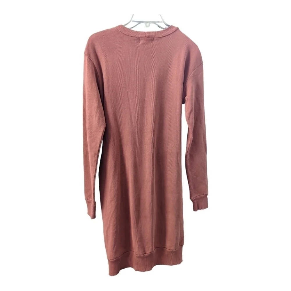 NEW Revolve Monrow Briana tie in front LS cotton sweatshirt dress, size small - Picture 3 of 6